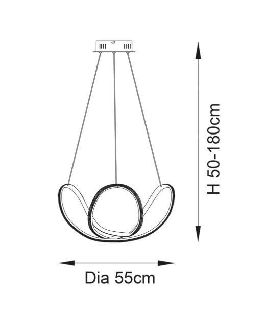 Textured black pendant with clear faceted detail