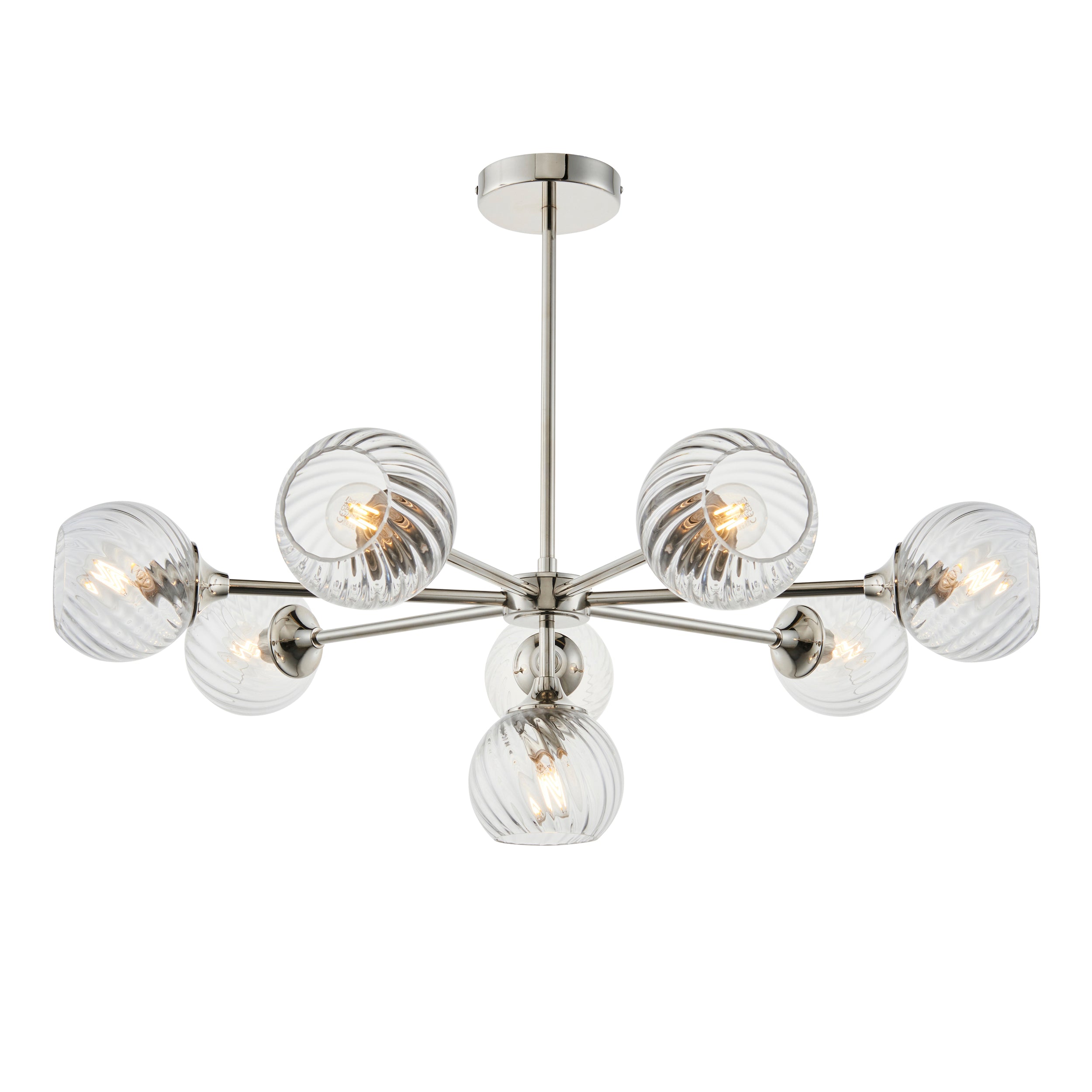 Nickel 8lt Semi-Flush Pendant