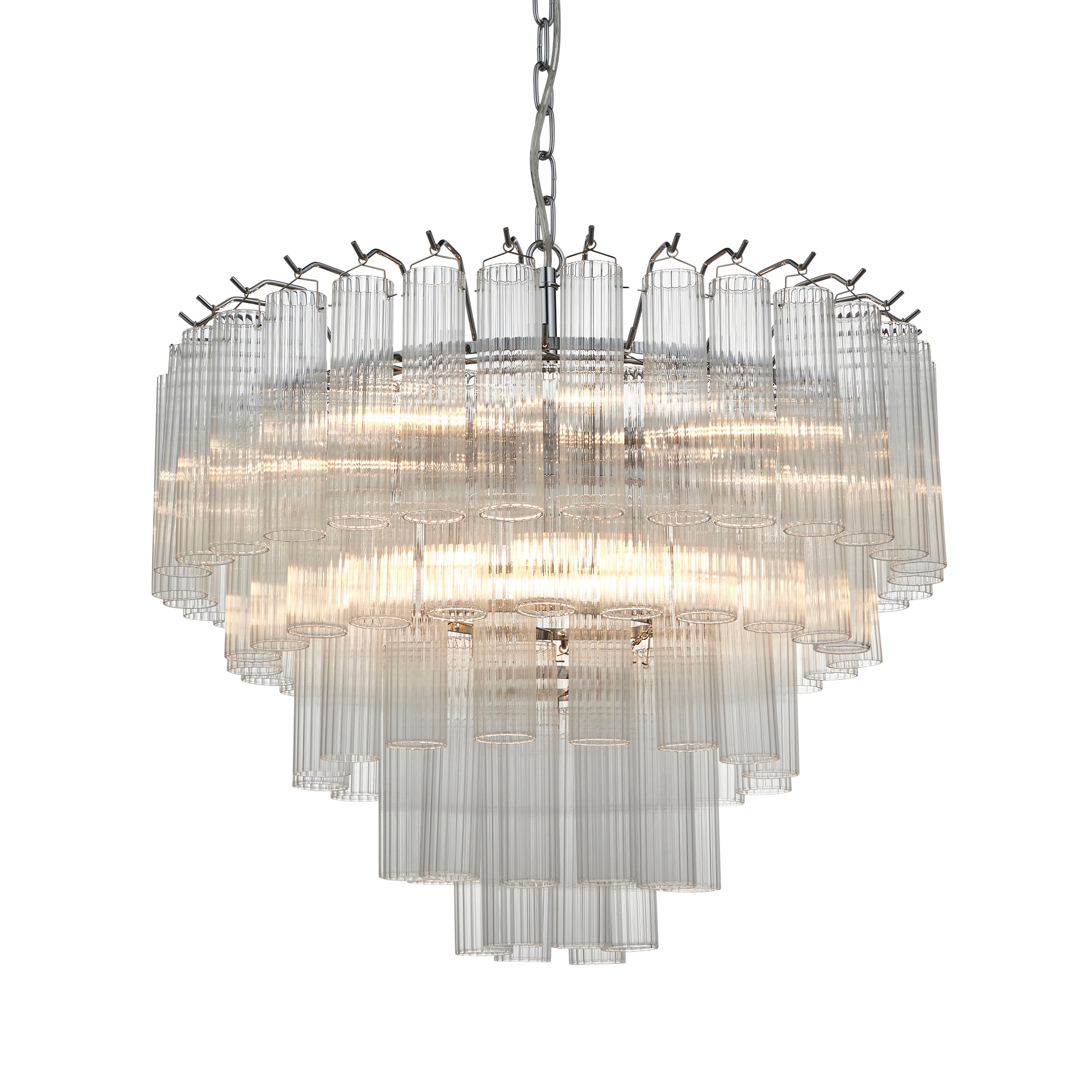 Tubular Glass Chandelier 12 Light