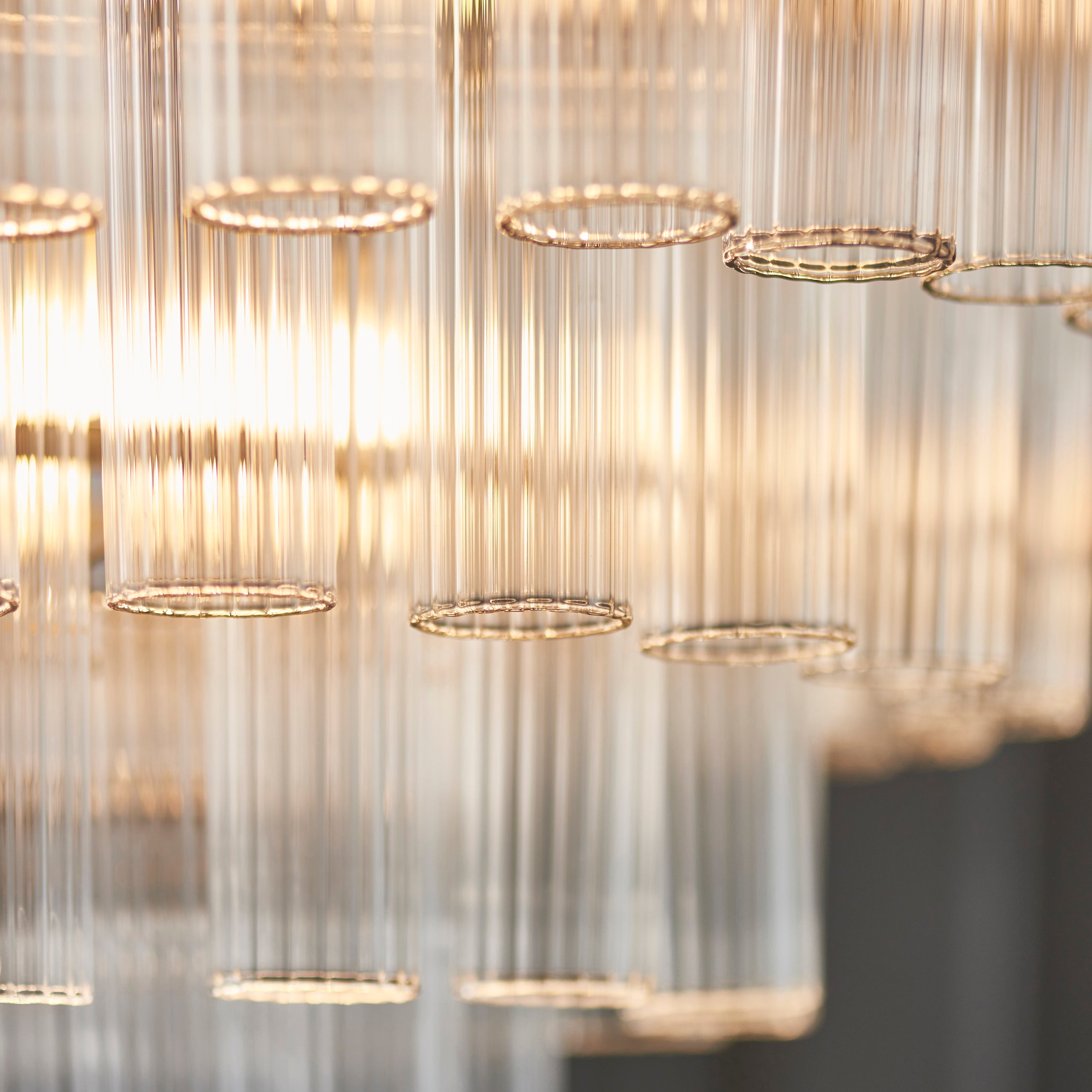 Tubular Glass Chandelier 12 Light
