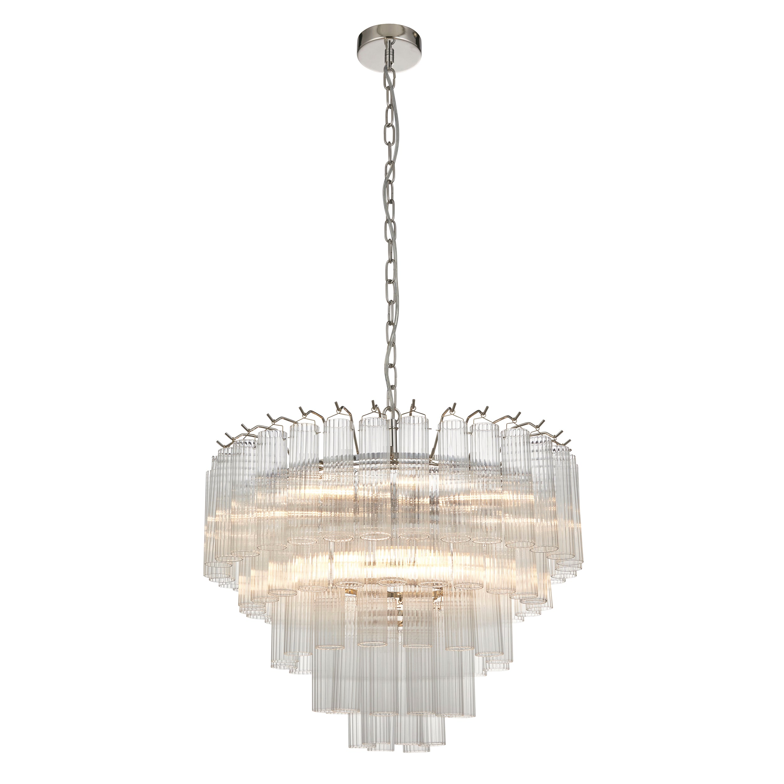 Tubular Glass Chandelier 12 Light