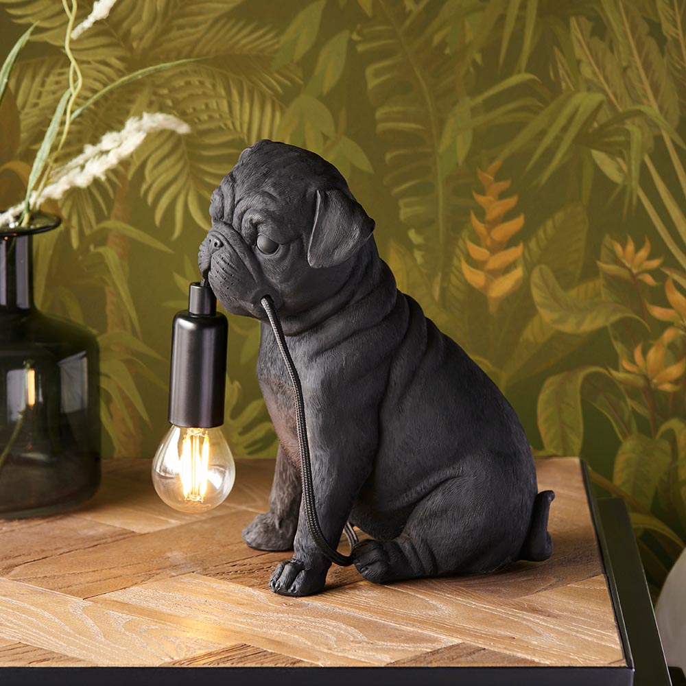 Lampe de table rectangulaire noire