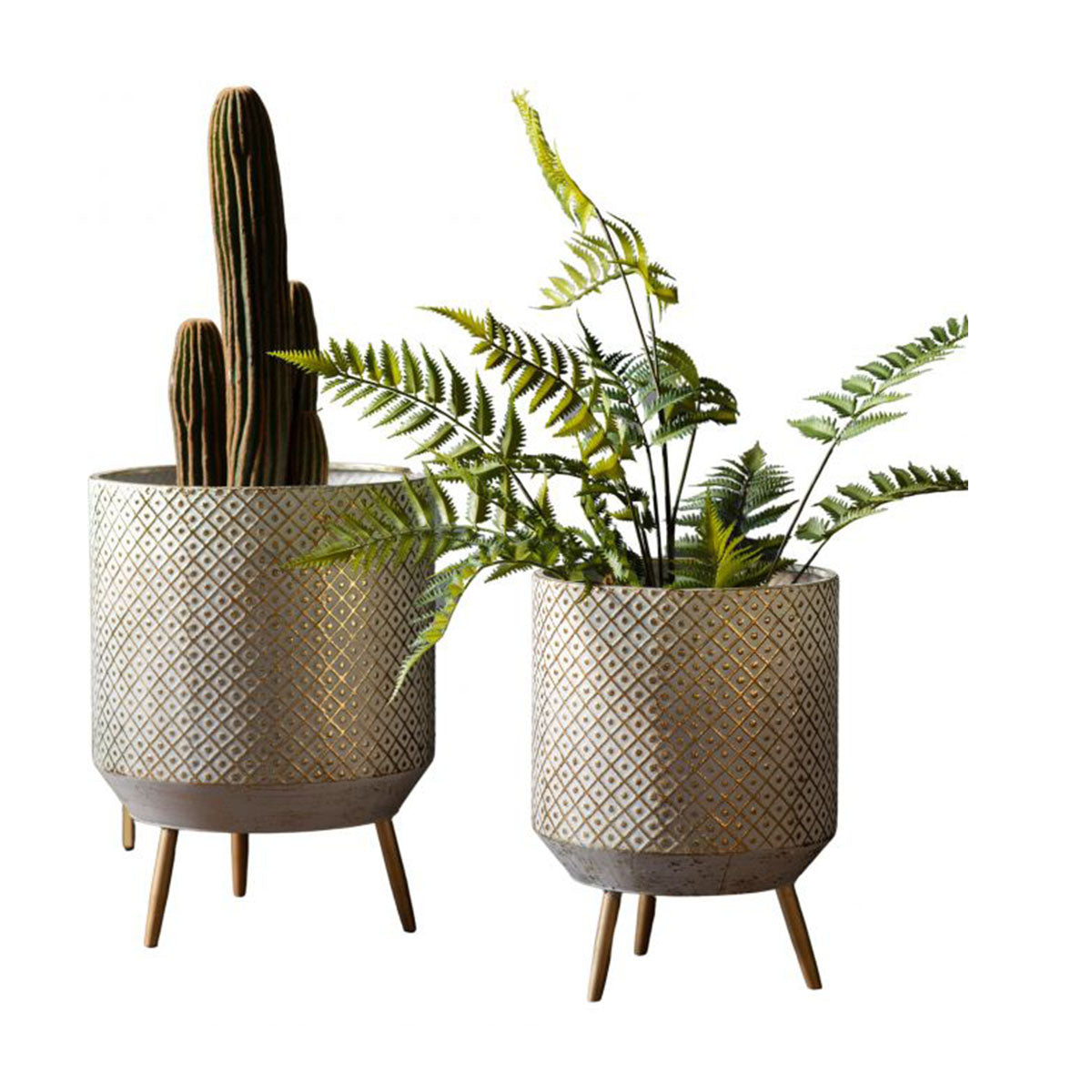 Jardinière en métal doré, lot de 2