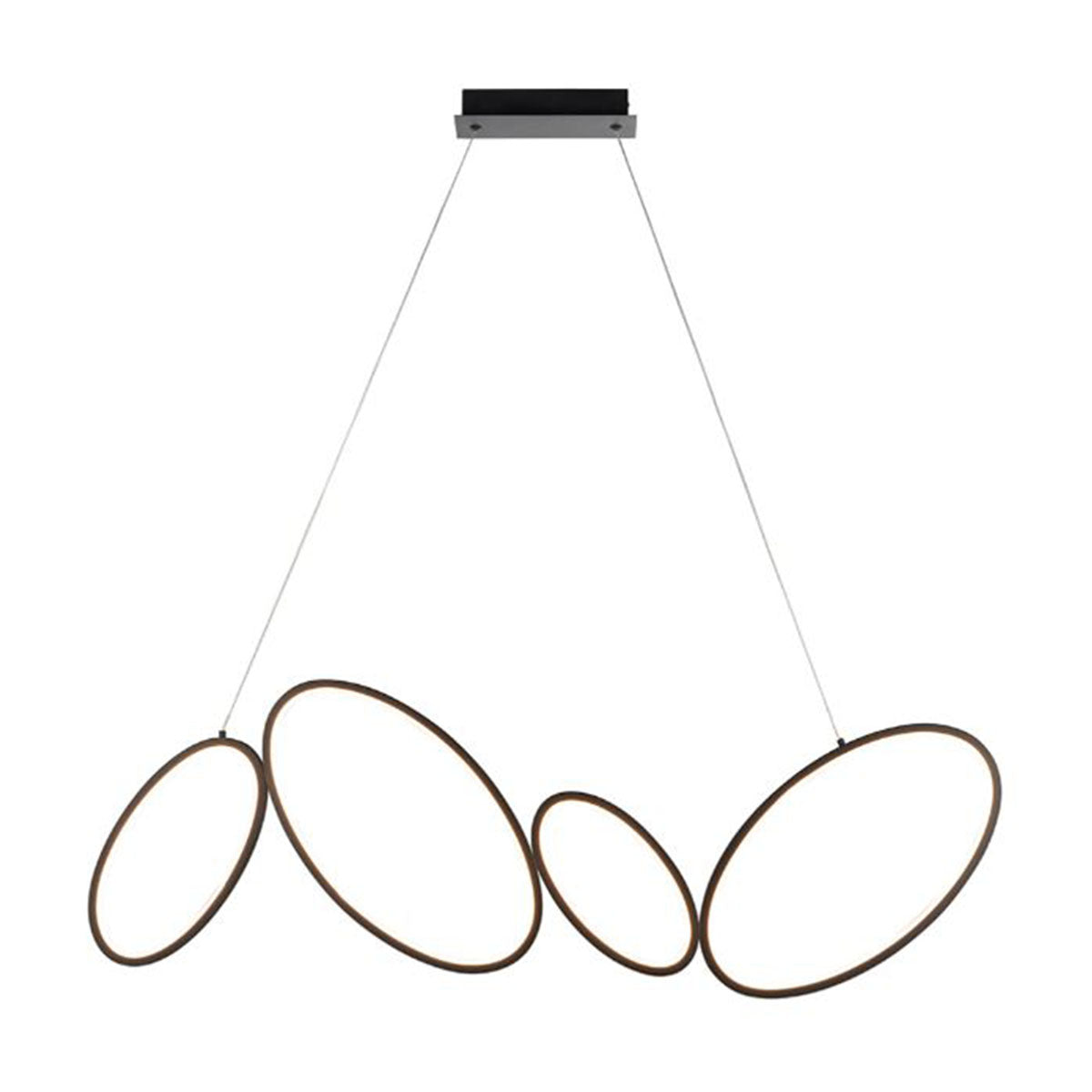 Schwarze Ovale 4lt lineare Pendelleuchte