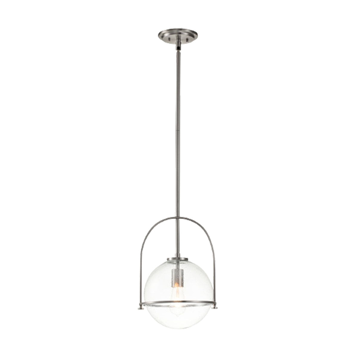 Ceiling Pendant Light In Brushed Nickel With Clear Glass