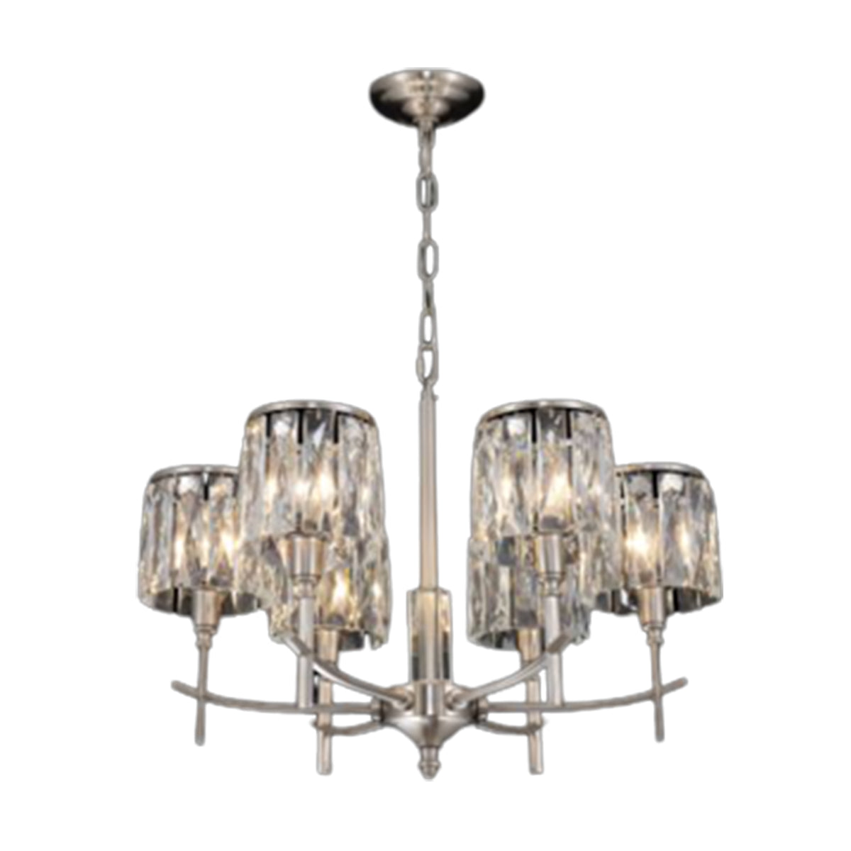 Opulence 6 Arm Chandelier (Satin Nickel) Ceiling Light