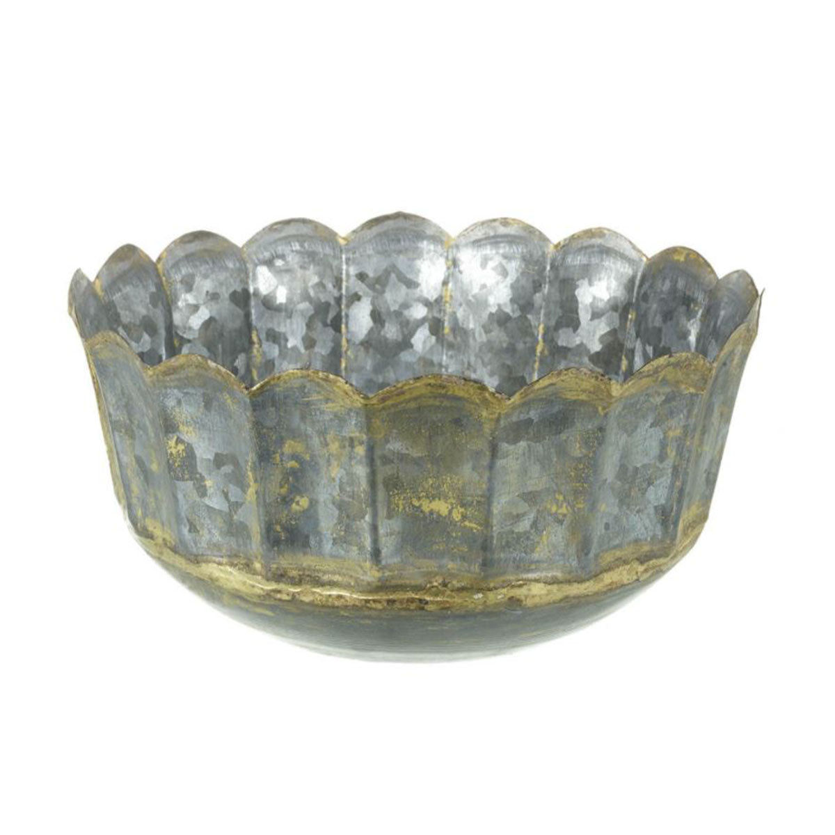 Planter Kenzi Curve Metal GRY/GLD Large