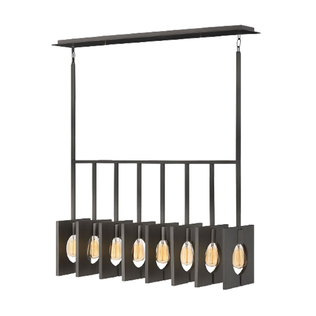8 Light Bar Ceiling Pendant In Brushed Graphite Finish