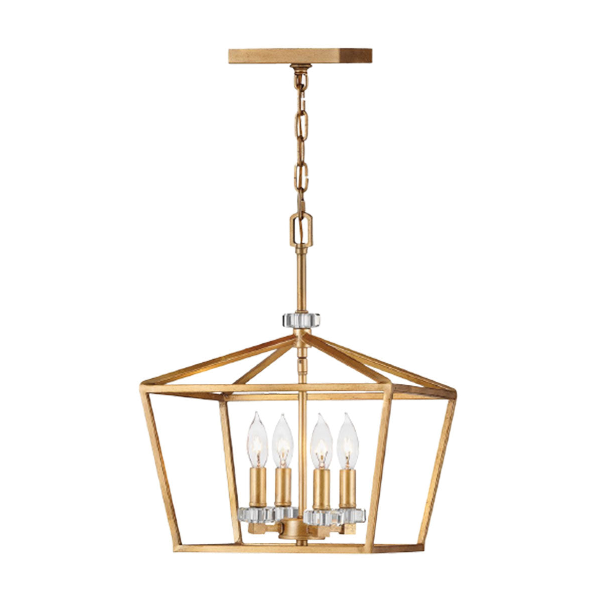 Medium Ceiling Light In Distressed Brass Finish