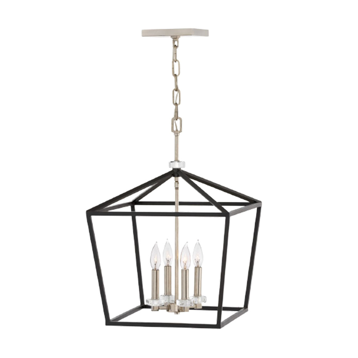 Large Ceiling Light In Black And Polished Nickel Finish