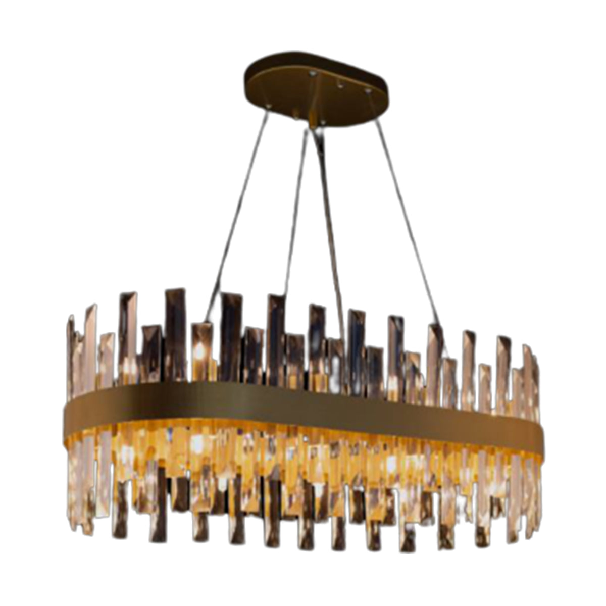 Zenna Oval Pendant Satin Gold Ceiling Light