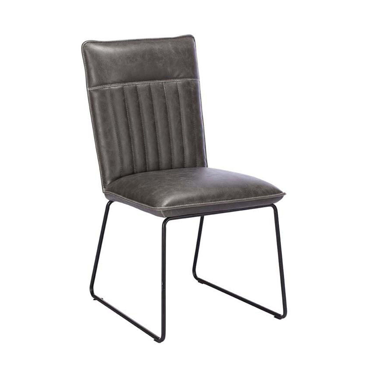 Paire de chaises de salle à manger en cuivre gris