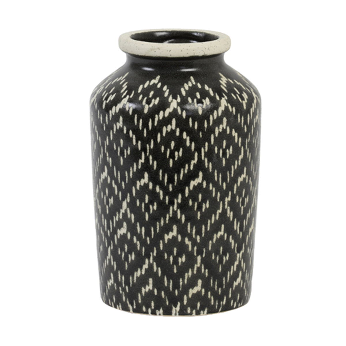 Elbas Black/White Ceramic Vase