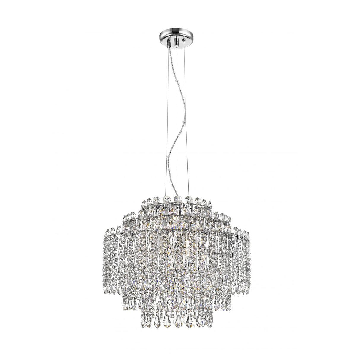 Forli Large Crystal Chrome Chandelier