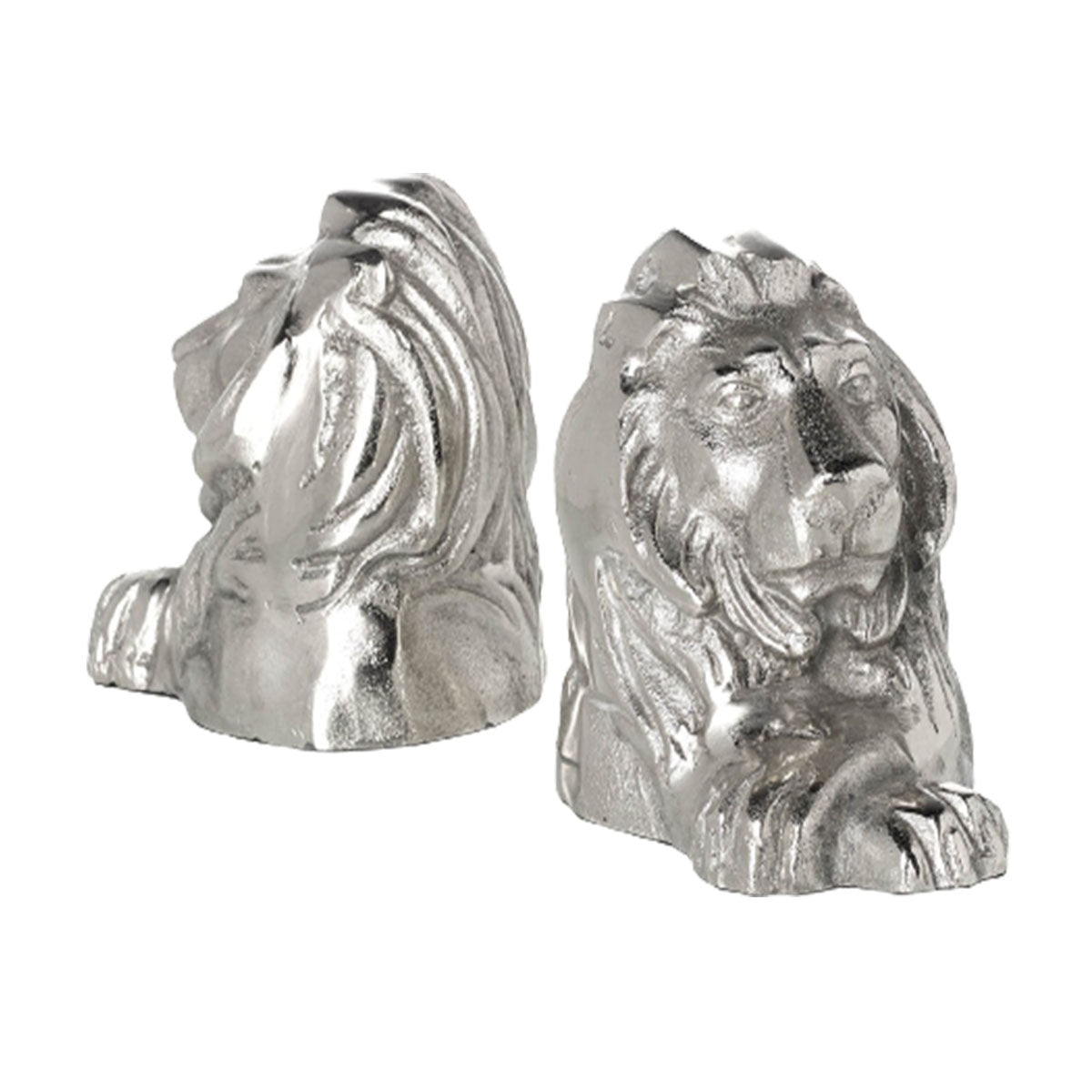 Lion Heads Bookends Set