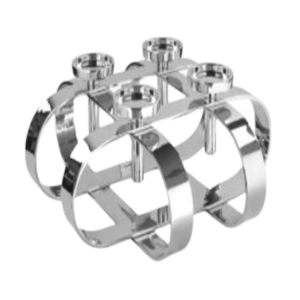 Grand bougeoir carré plaqué nickel