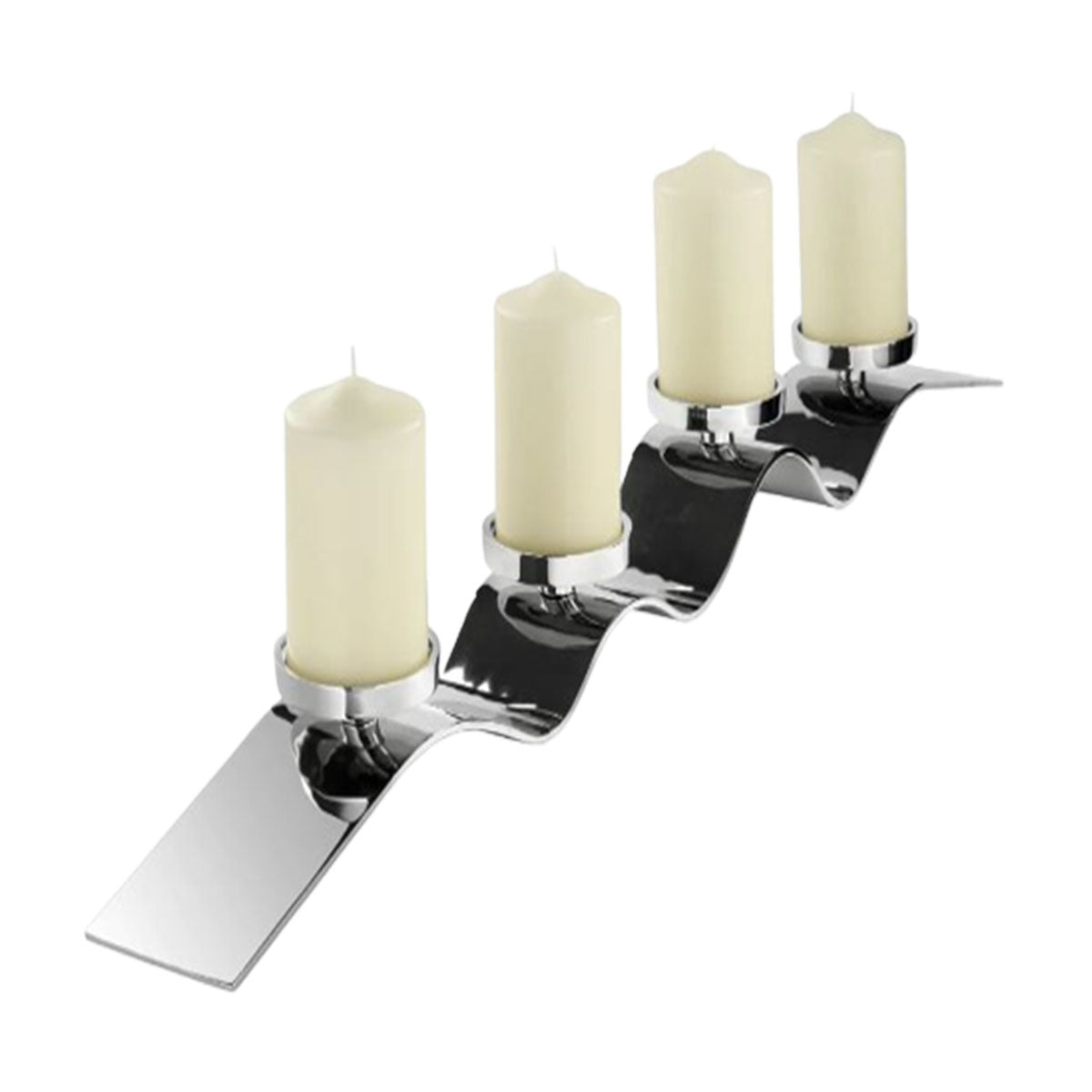 Bougeoir vague en nickel grand