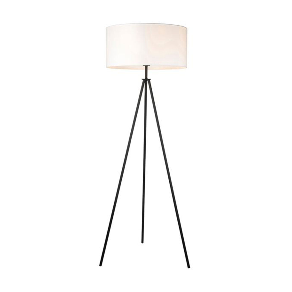 Lampadaire trépied avec abat-jour blanc