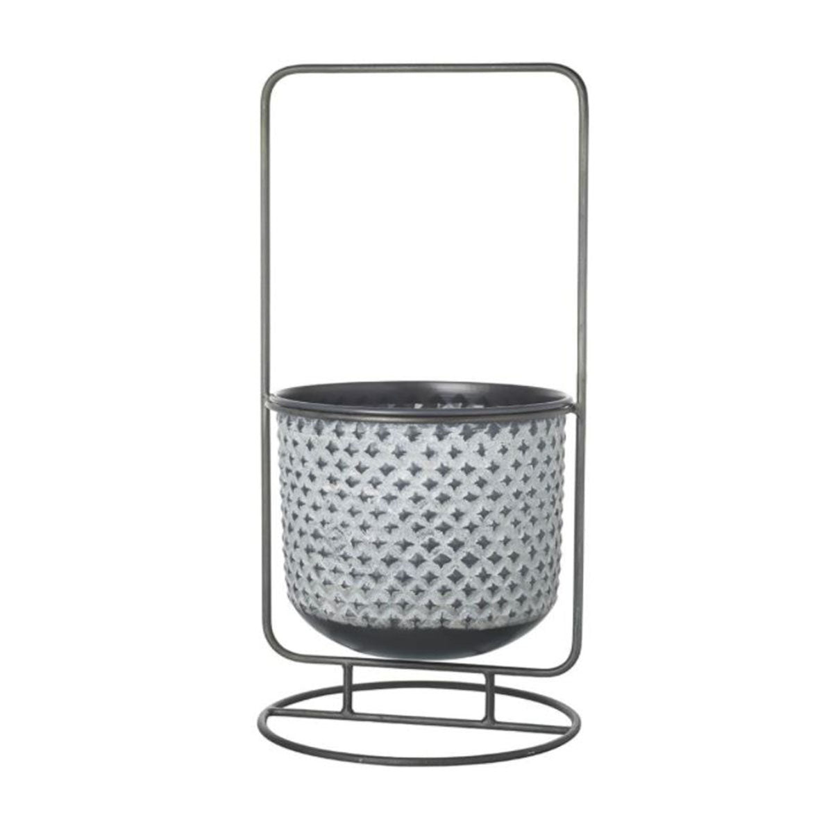 JARDINIÈRE BRUNELLE GRIS/BLANC MTL