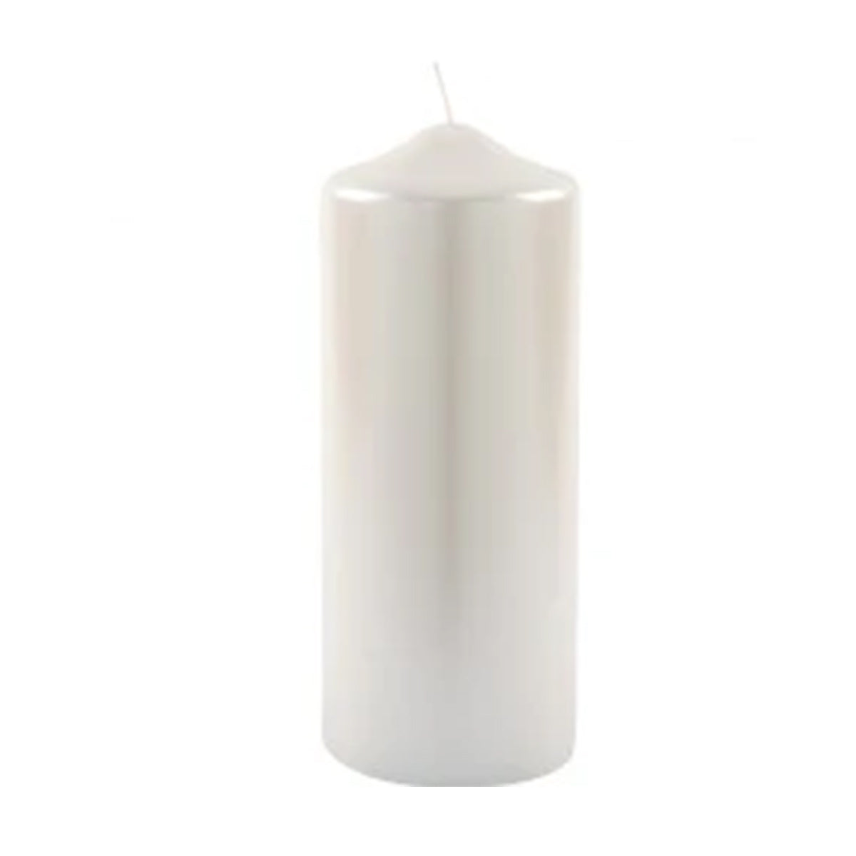 Perlmuttweiße Kerze 20 cm
