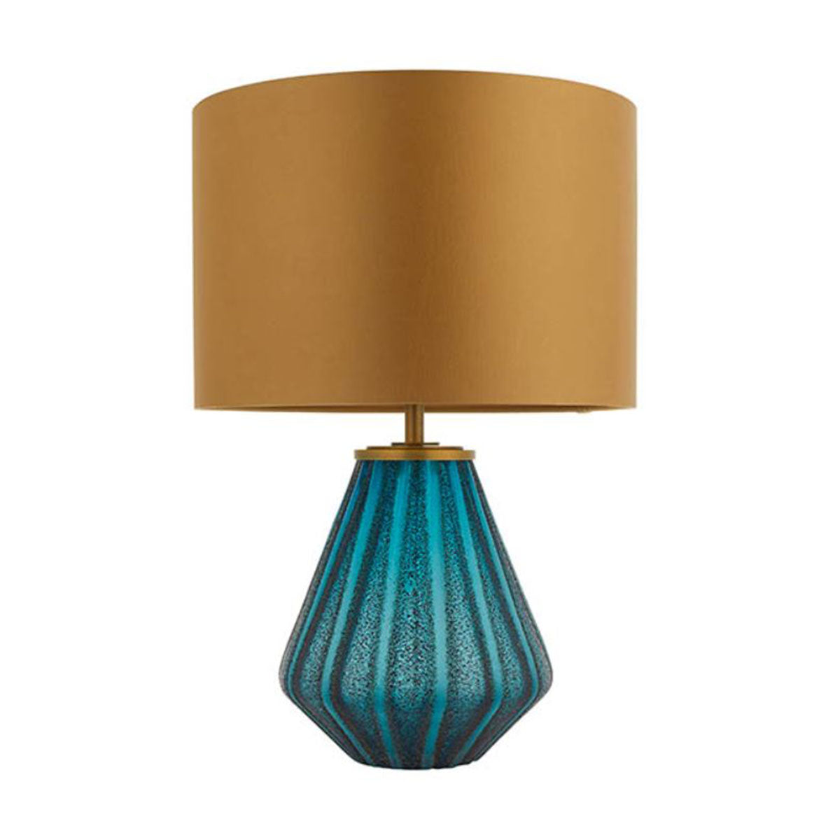 Turquoise Glass Lamp with Shade