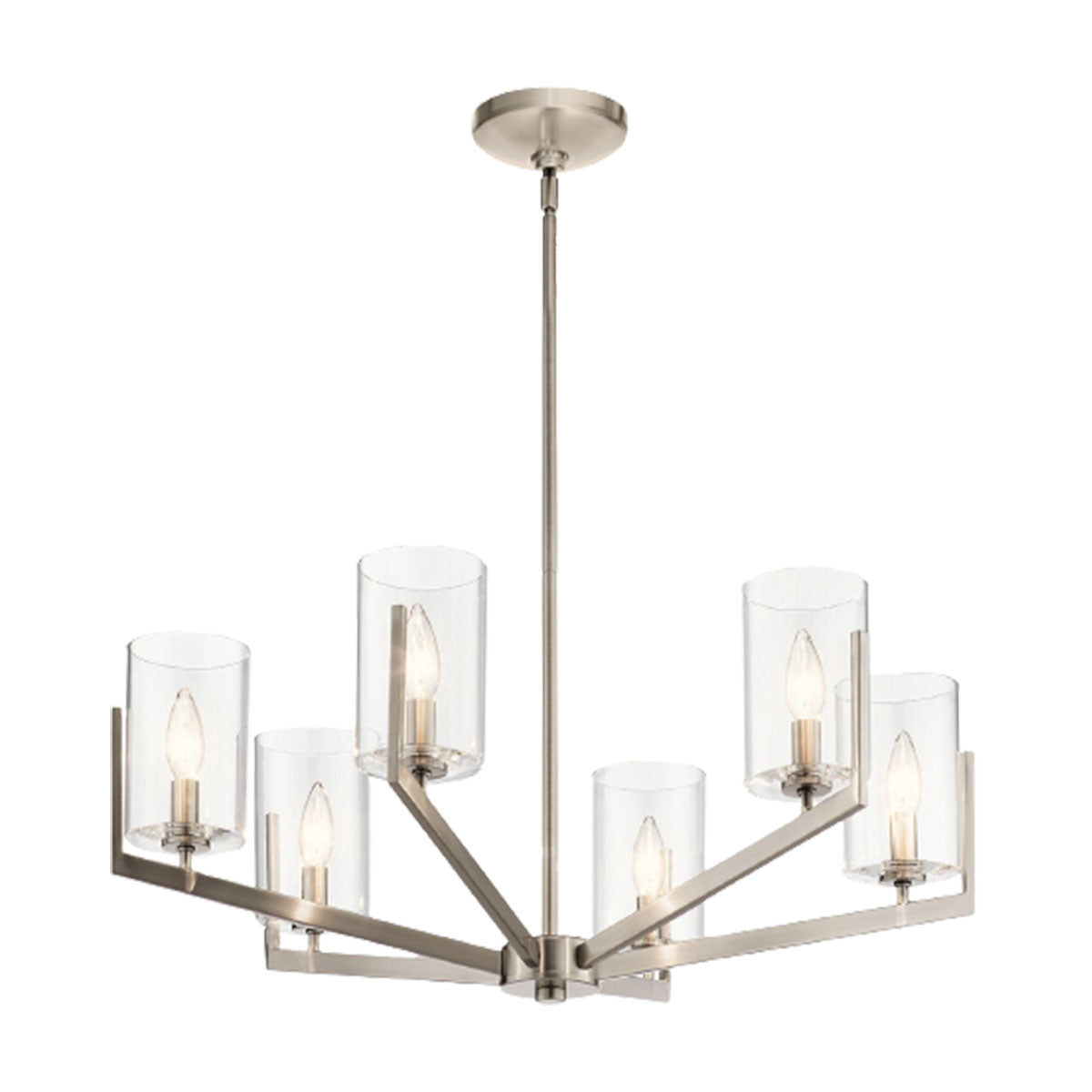 6 Light Ceiling Chandelier in Classic Pewter Finish