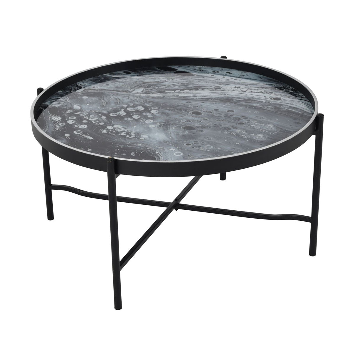 Table à plateau basse tourbillon monochrome