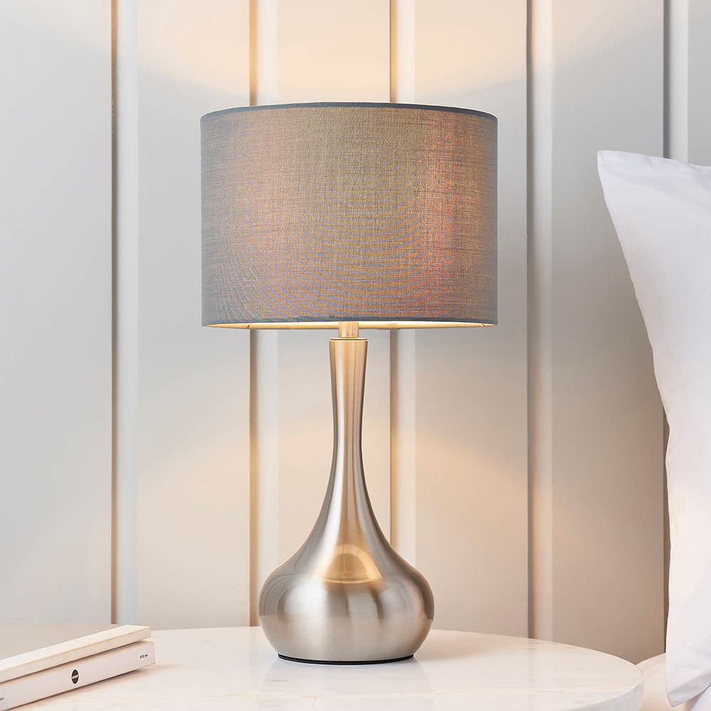 Piccadilly Touch Satin Nickel Table Lamp