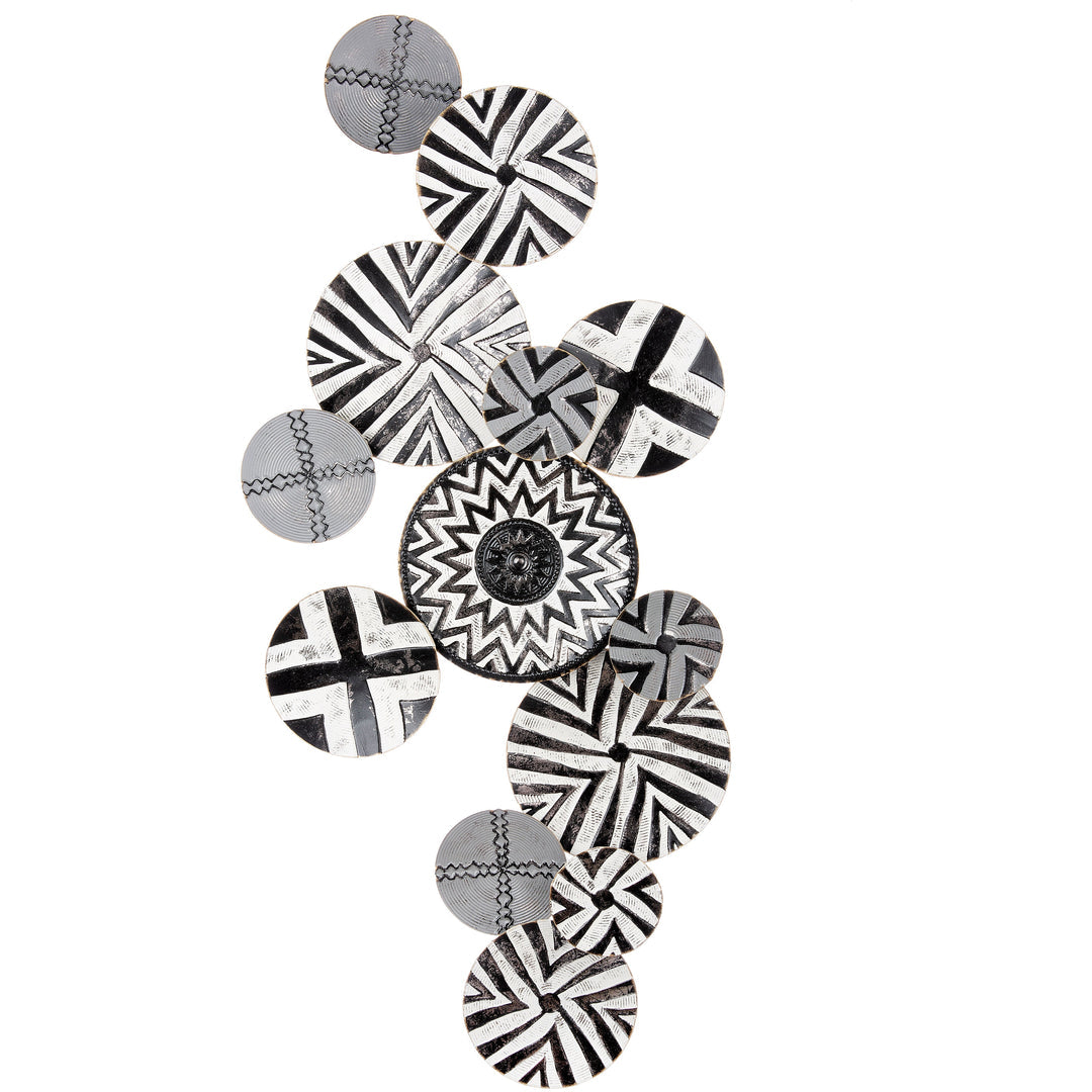Large Black and White Metal Wall Art