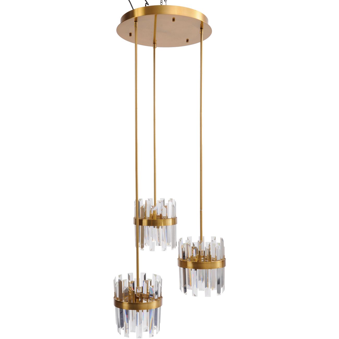 Set Of Three Crystal Pendant Lights