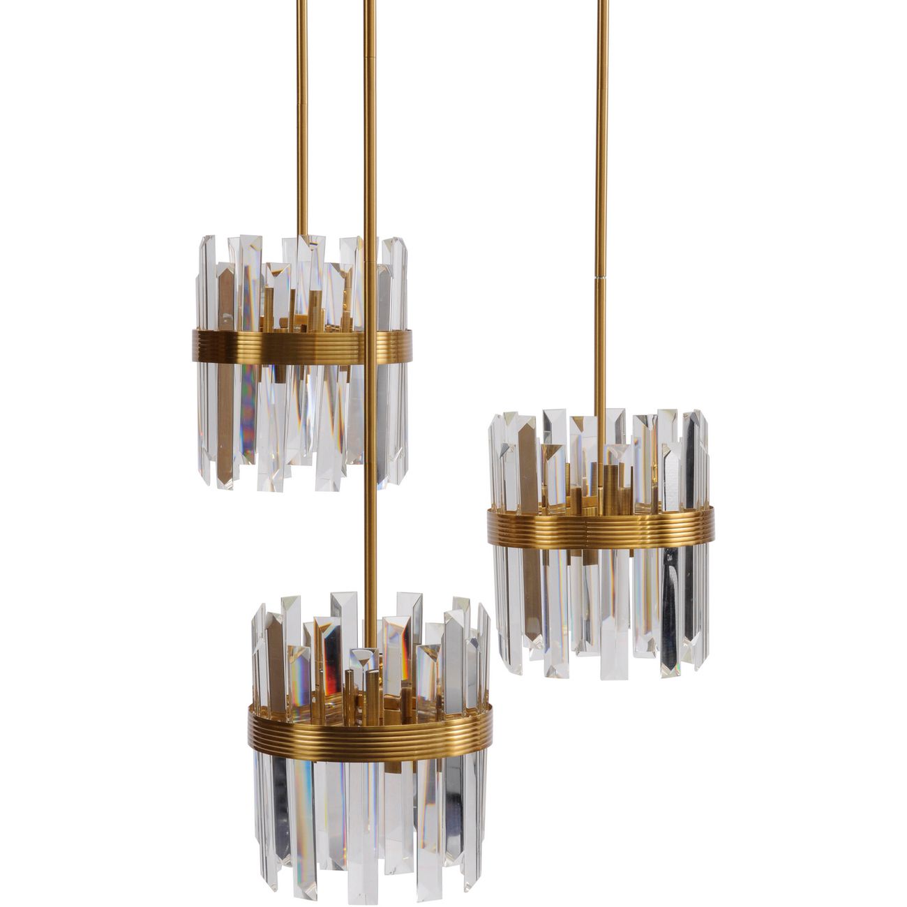 Set Of Three Crystal Pendant Lights