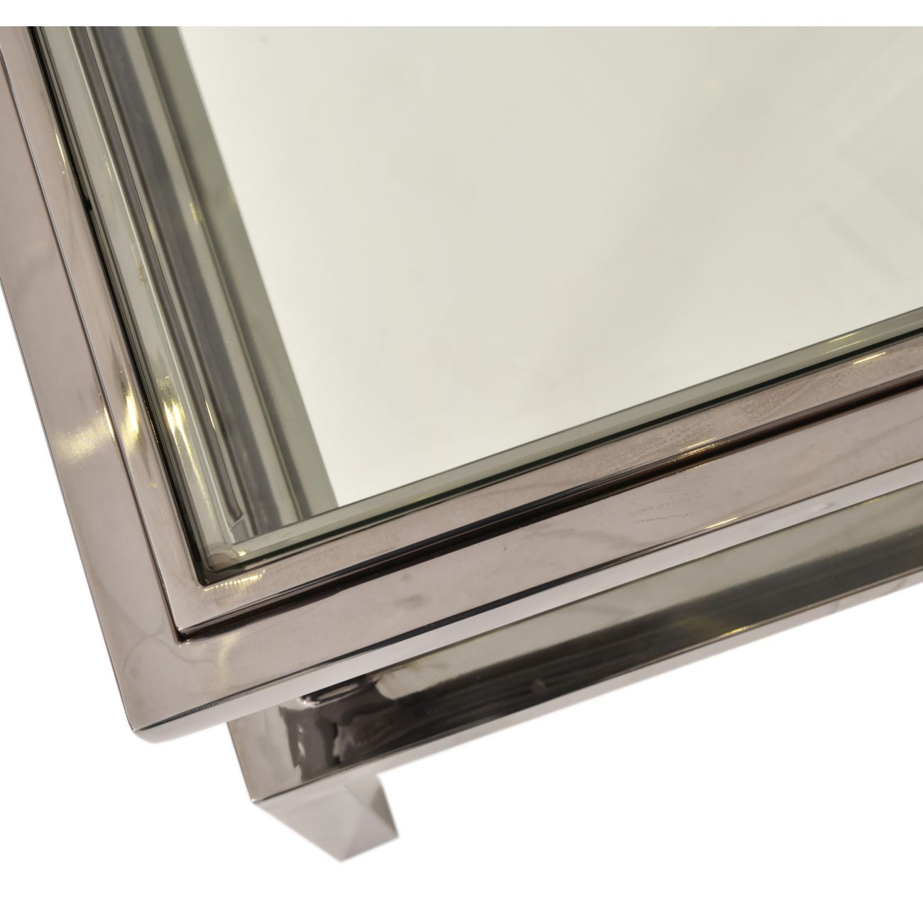 Belgravia Stainless Steel and Glass Square Coffee Table