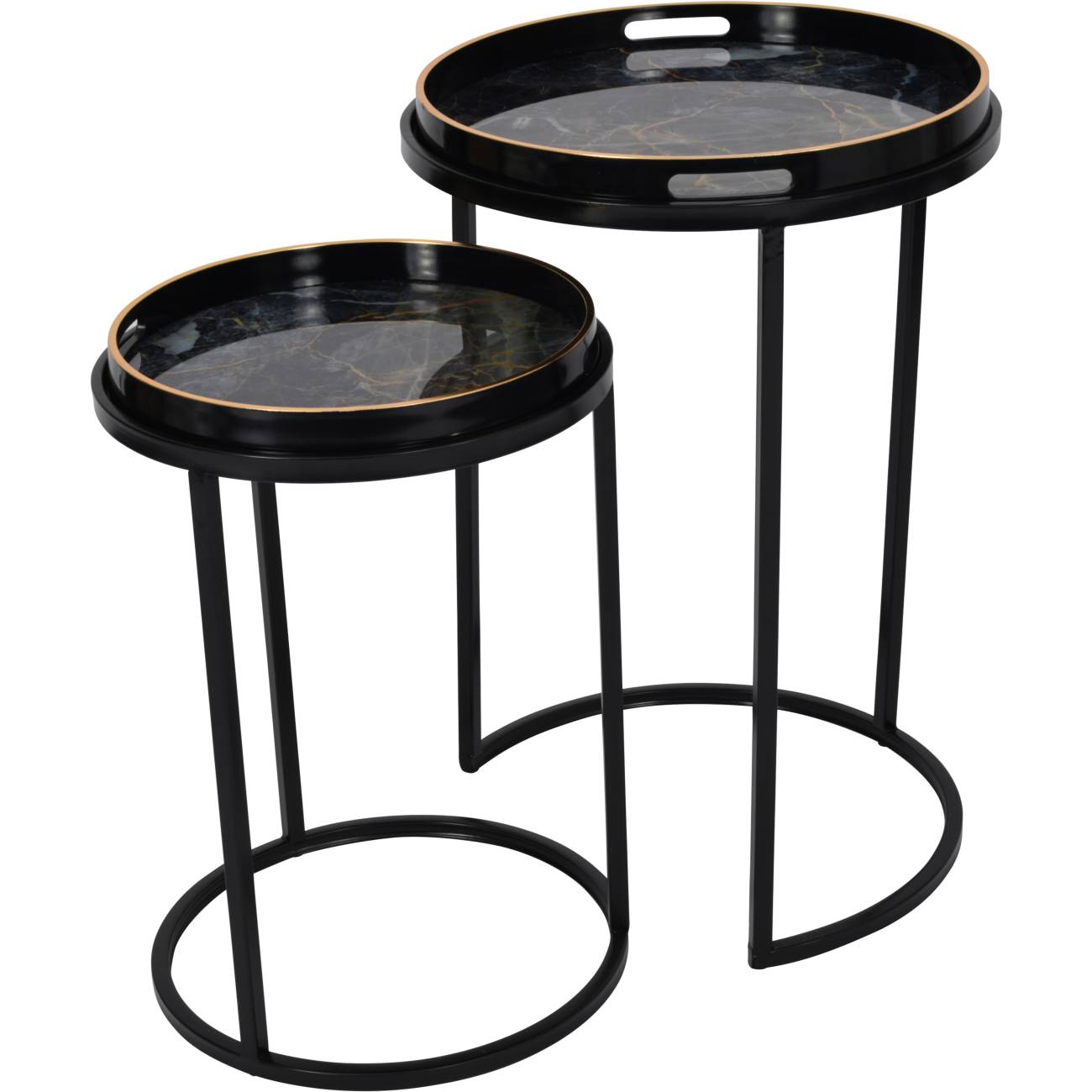 Laura Ashley Ensemble de 2 tables d'appoint à imprimé paon Belvedere