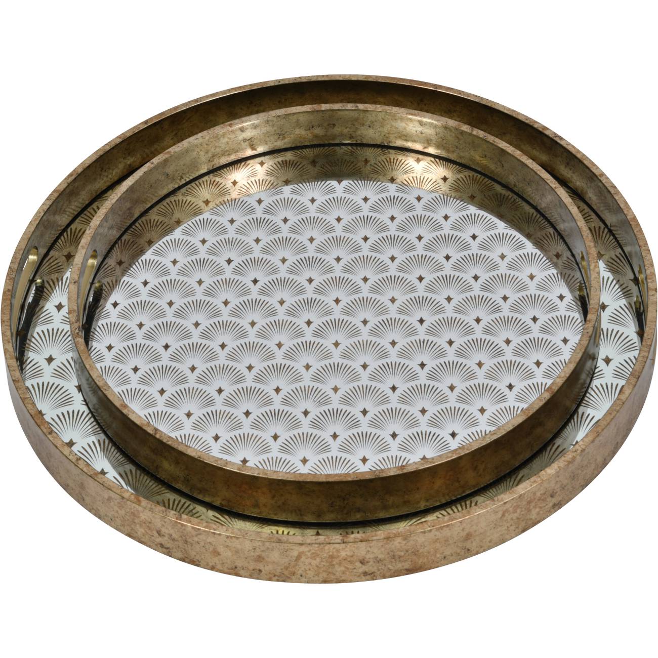 Deco scallop Antique Gold Tray
