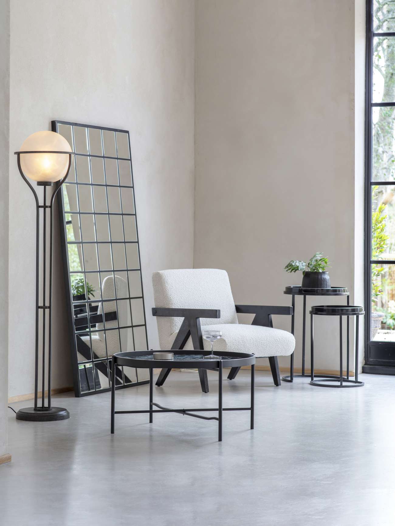 Blakely Floor Standing Cheval Mirror Black