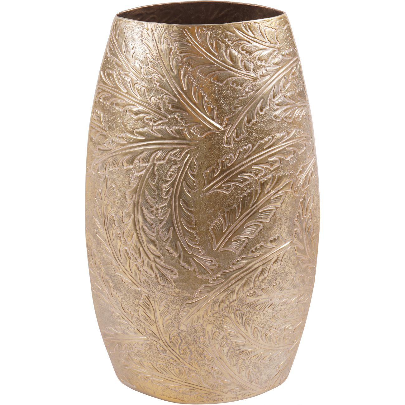 Laura Ashley Winspear Gold Leaf Embossed Oval Barrel Vase