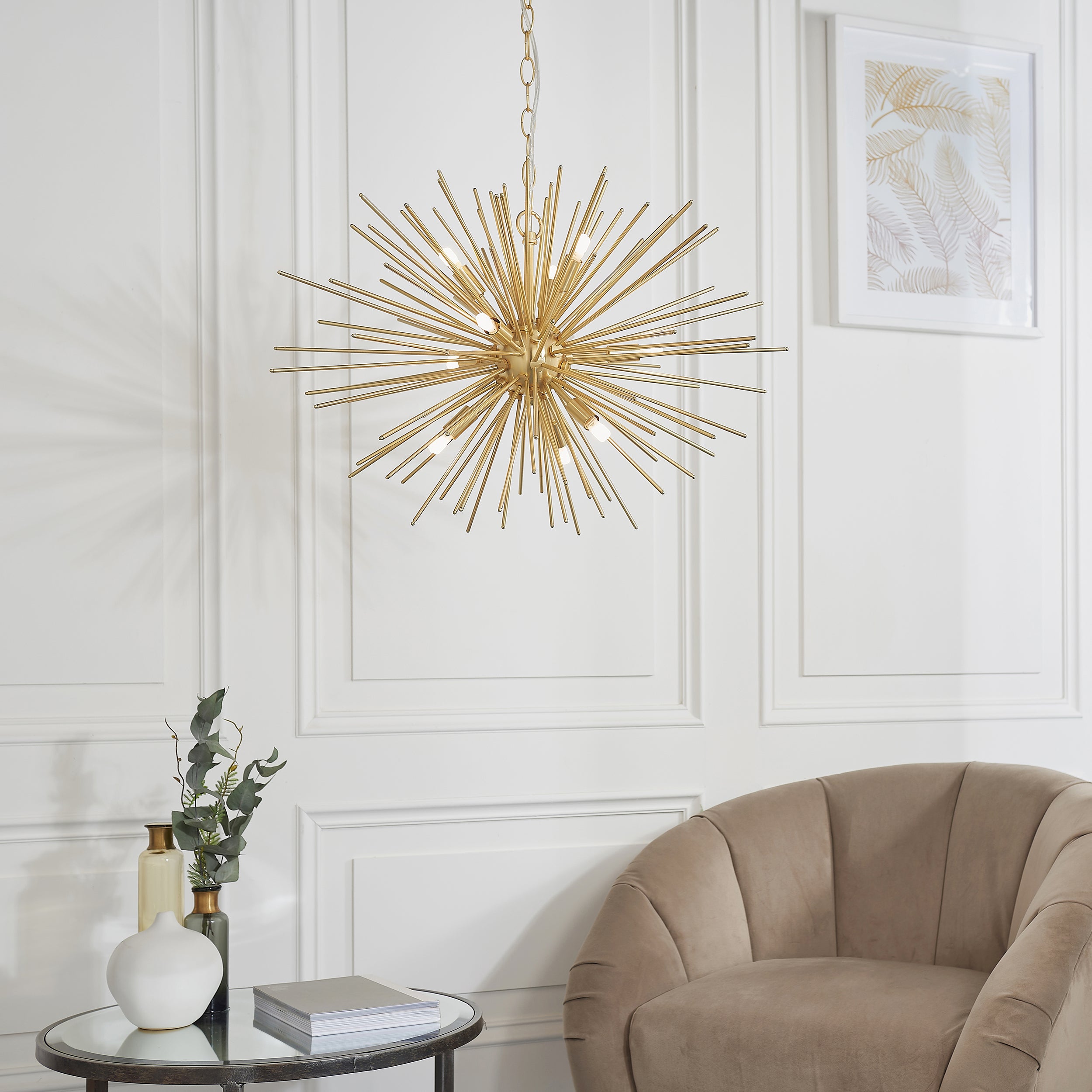 Brass 9 Light Sputnik Style Pendant