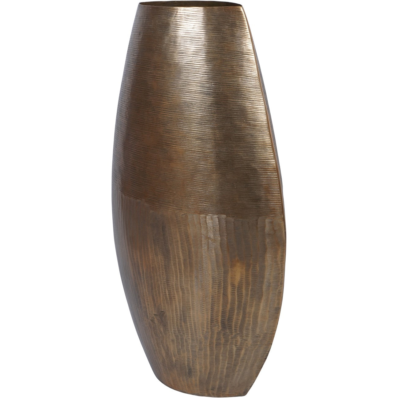 Southwold Textured Oval Antique Brass Vase 80cm