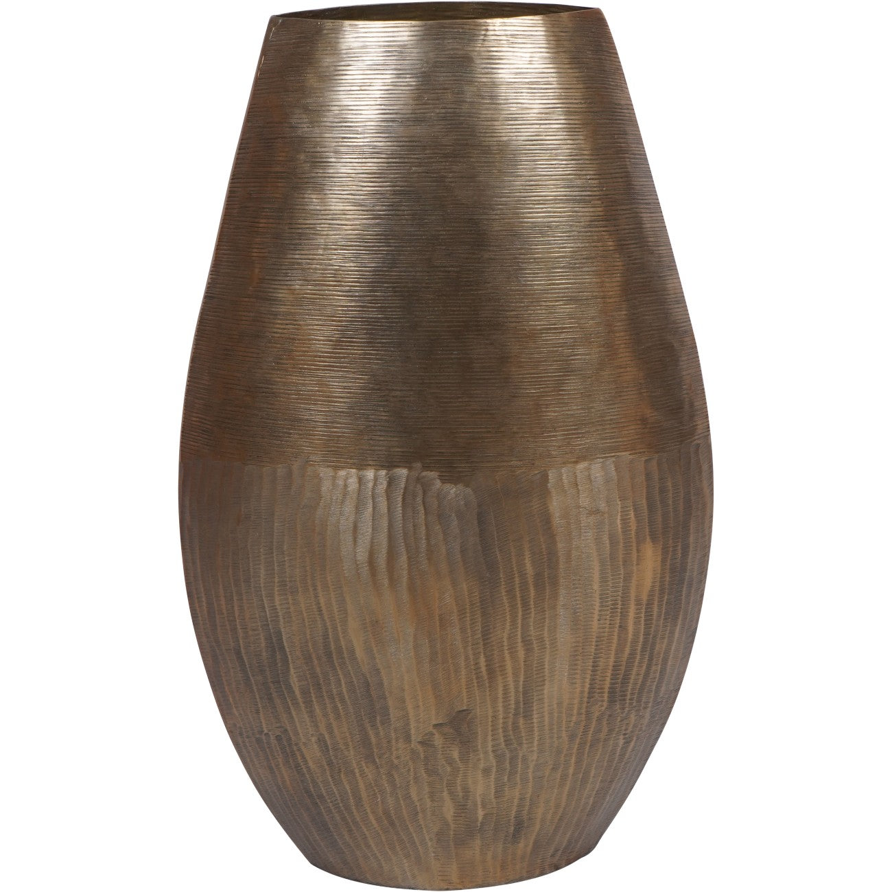 Southwold Textured Oval Antique Brass Vase 80cm