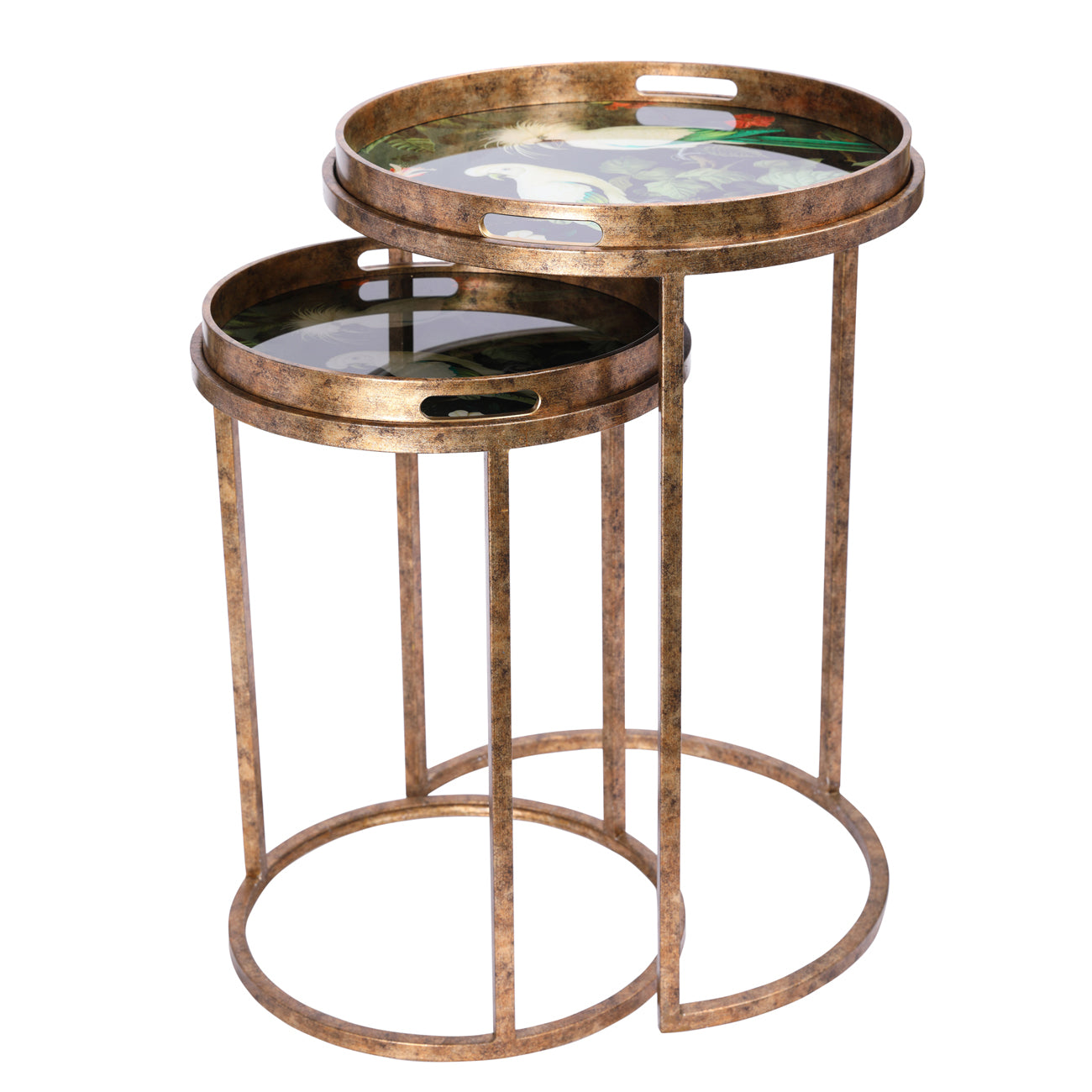 Wiener Antik-Goldatlas-Couchtisch mit Tablett
