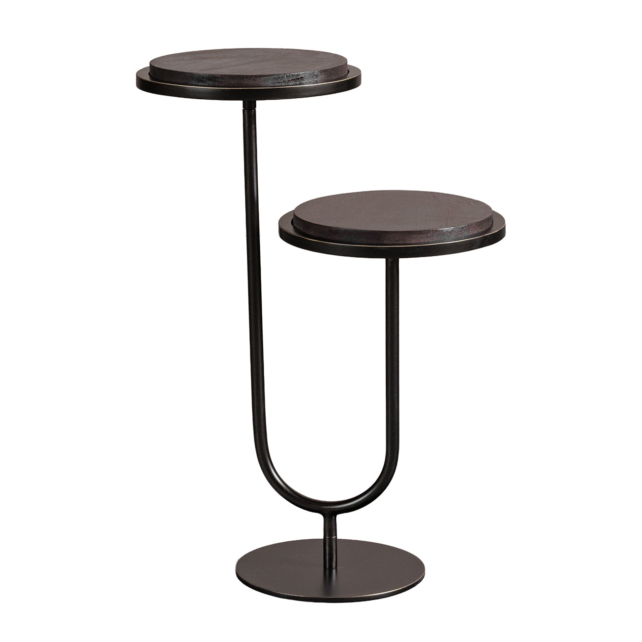 Ensemble de 2 tables d'appoint à plateau monochrome Swirl