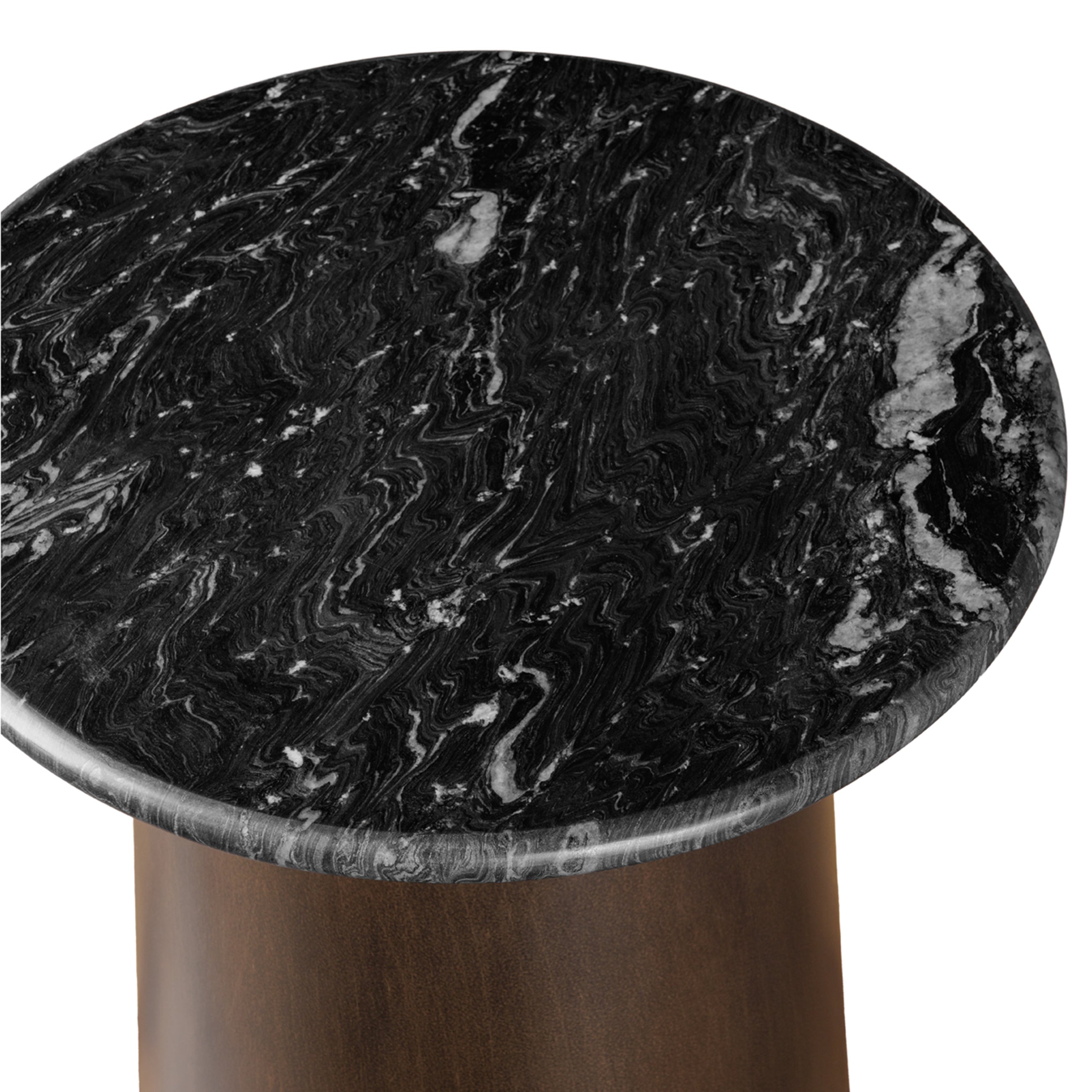 Ensemble de 2 tables d'appoint à plateau monochrome Swirl