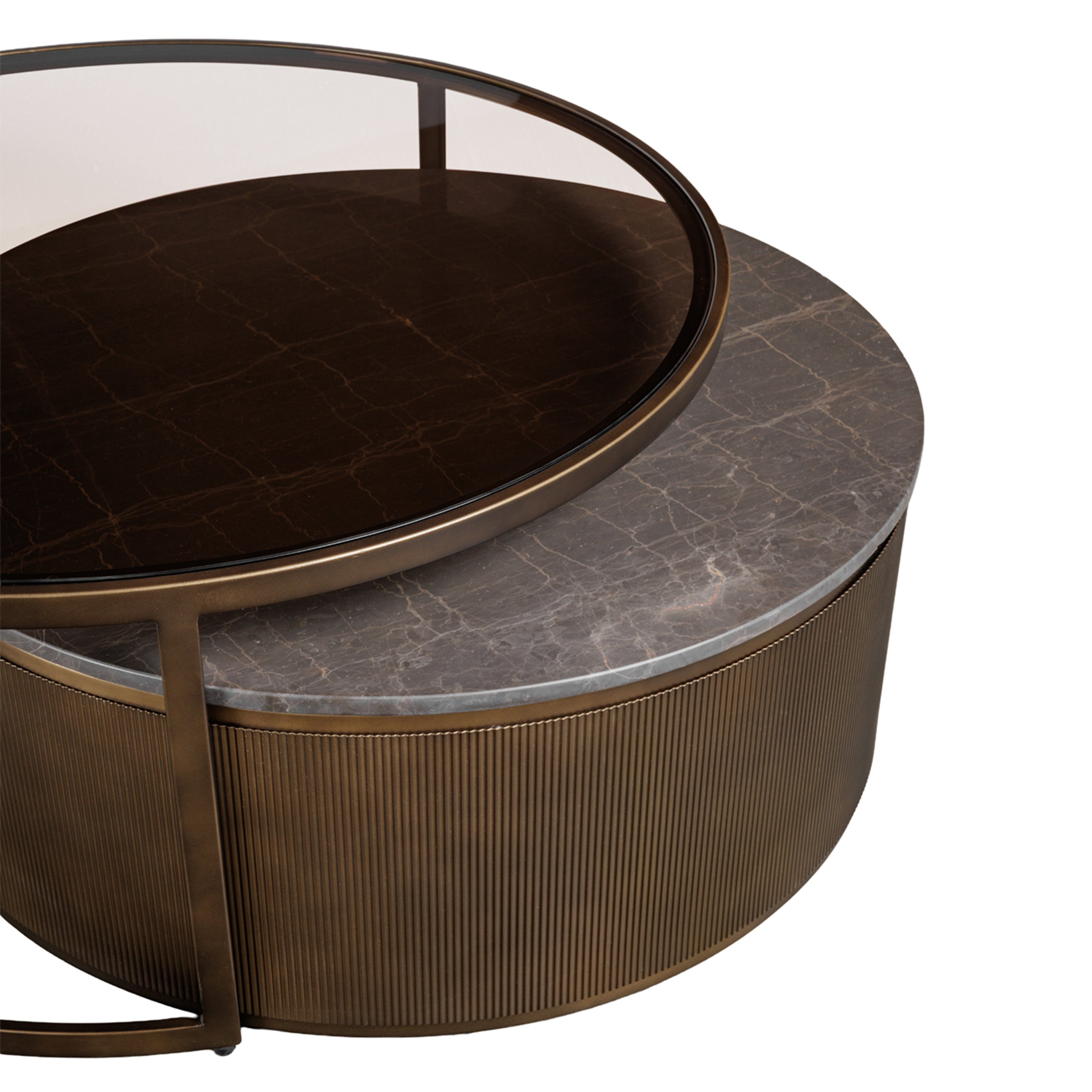 Belvedere Royal Gold Set of 2 Nesting Coffee Tables