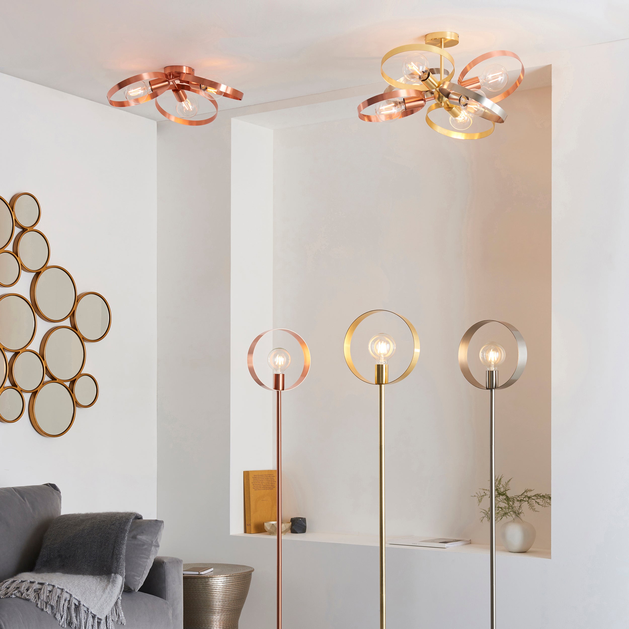 Hoop 6lt Semi-Flush Pendant