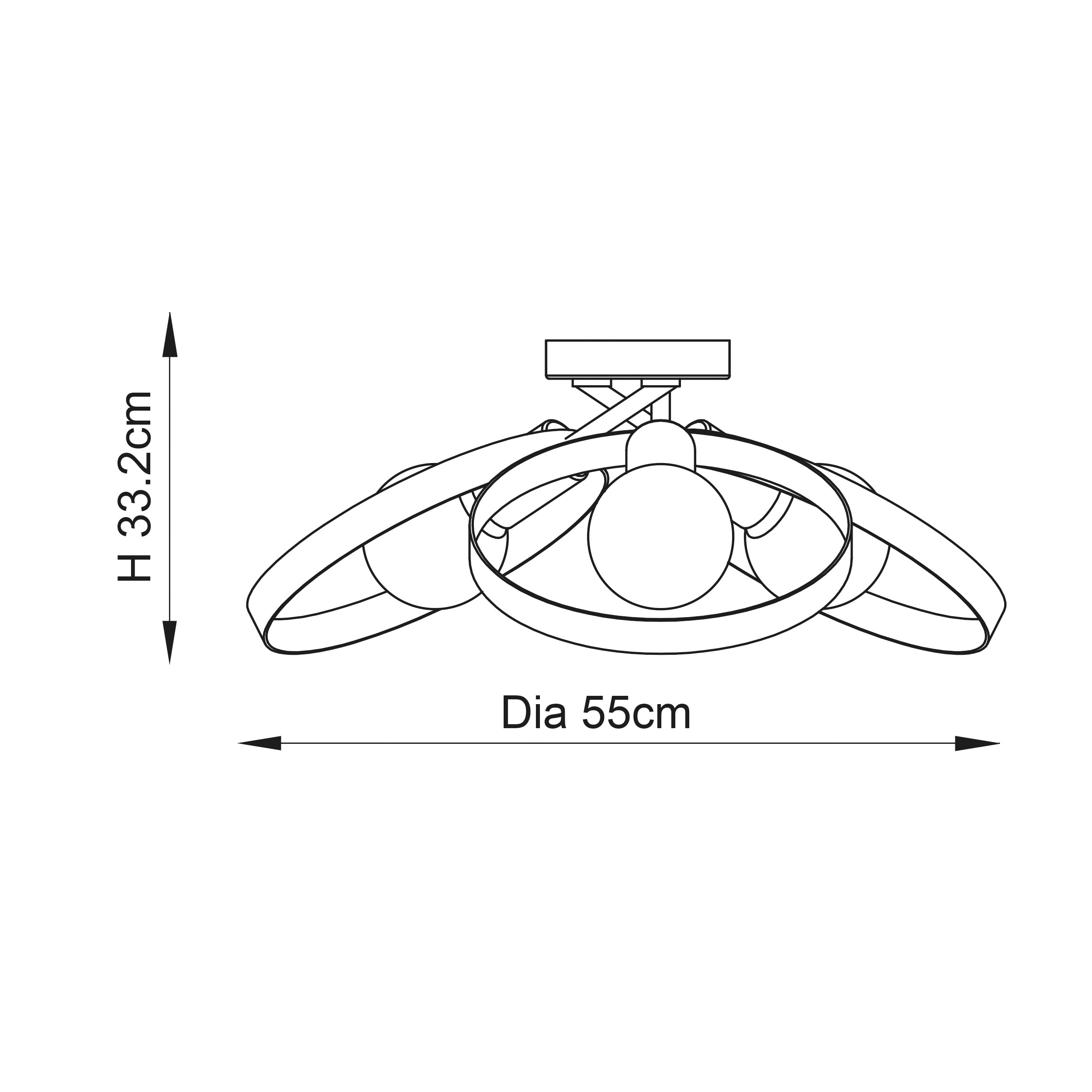 Hoop 6lt Semi-Flush Pendant