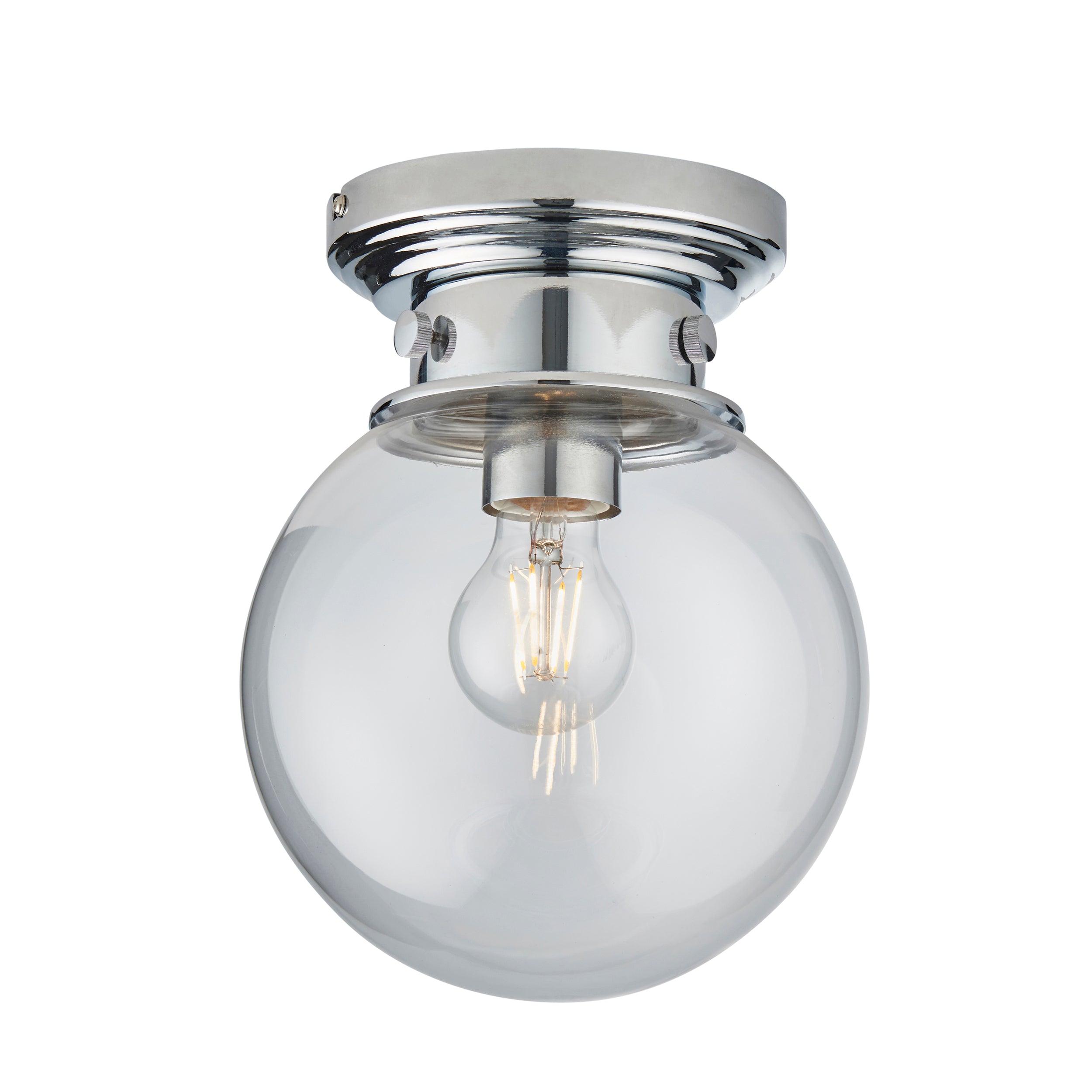 Chrome Flush Bathroom Light