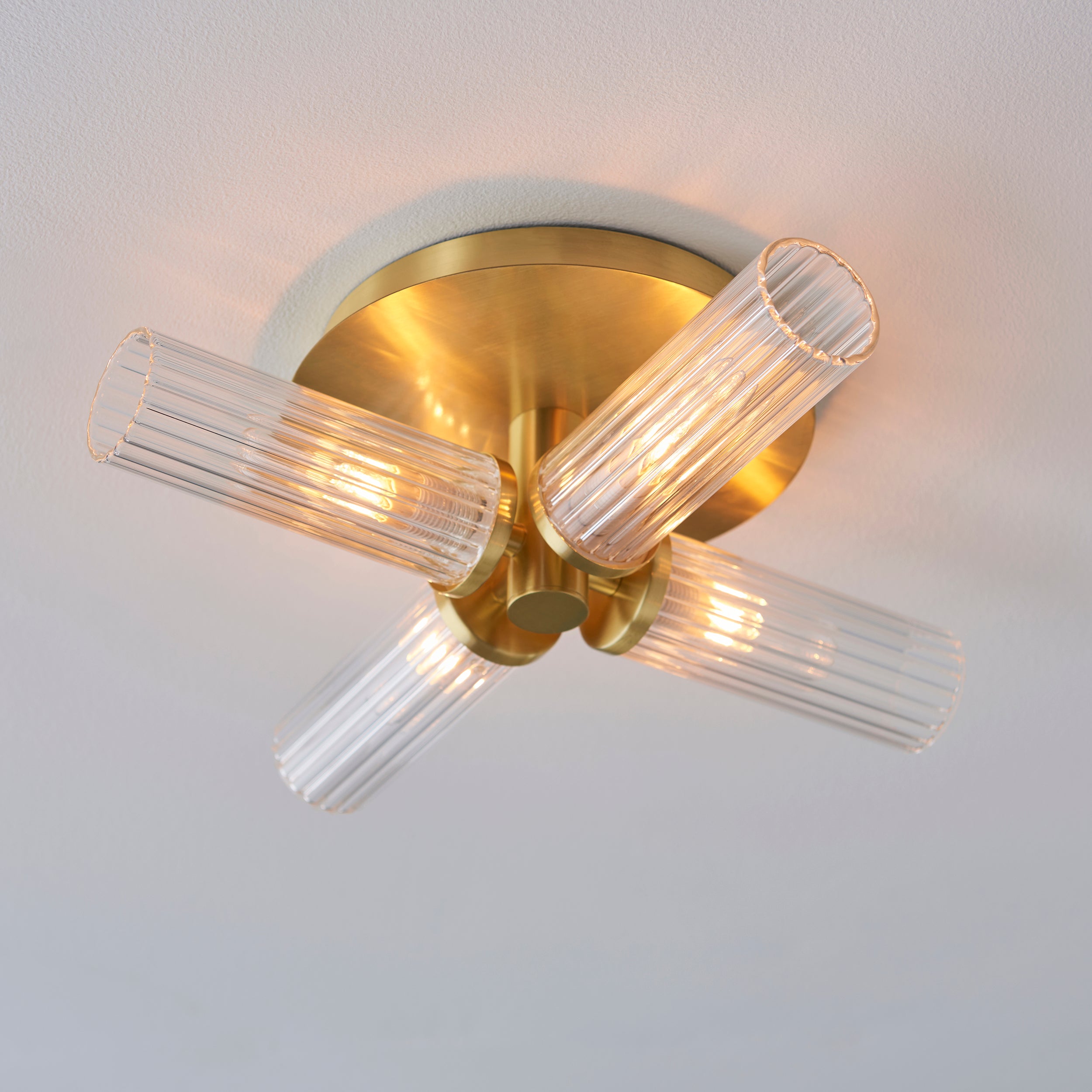 Brushed Gold 4 Light Semi Flush Bathroom