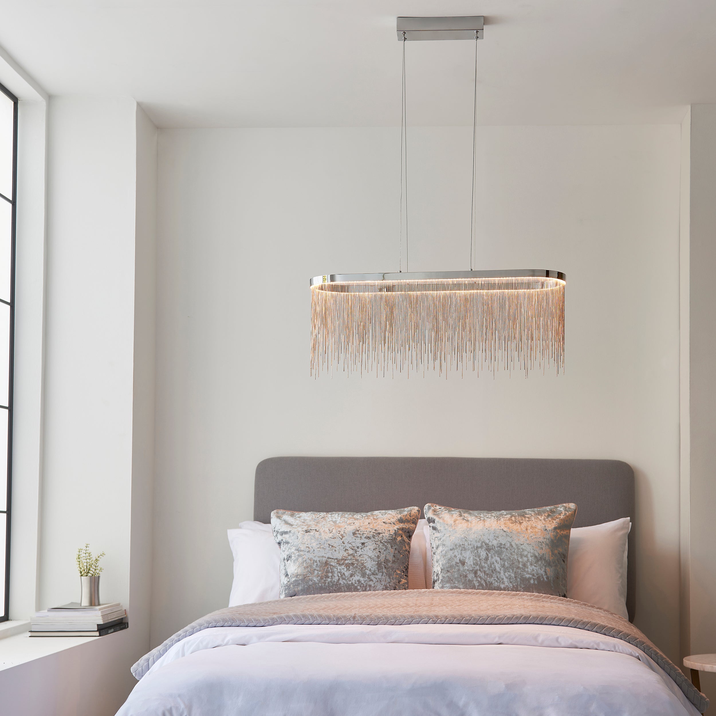 Waterfall Oval Chrome Pendant