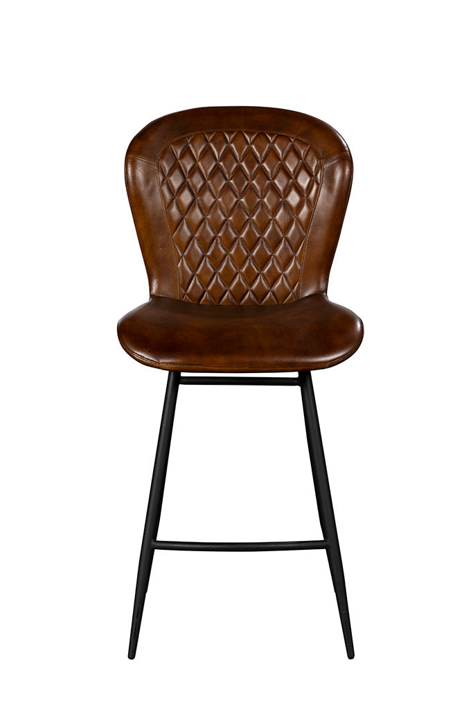 Saddler Buff Umber Bar Stool - Pair