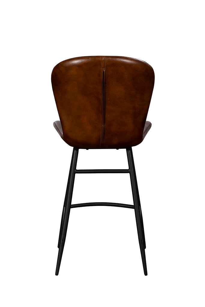 Saddler Buff Umber Bar Stool - Pair